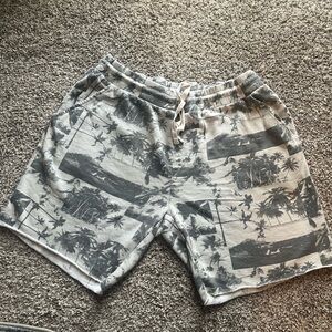 Original Use Gray Palm-Print Lounge Shorts